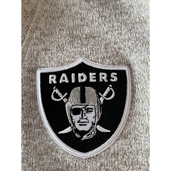 Antigua Oakland Raiders NFL 1/4 Zip Fleece Pullover Oatmeal Cream Size Medium - Picture 9 of 12